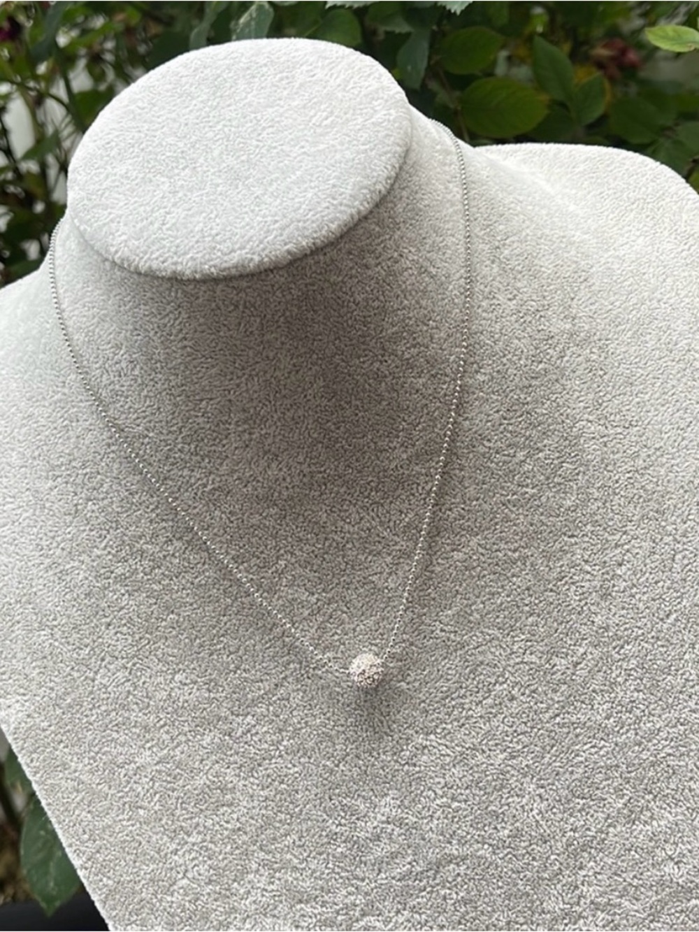 Dessy Collection Silver Pavé Sphere Necklace - Silver